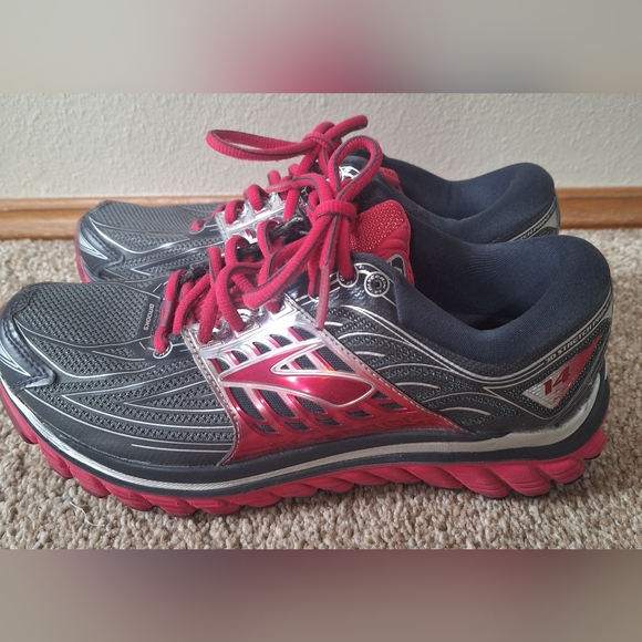 Brooks GLYCERIN 14 Running Shoes Gray And Pink 3D Stretch Print WOMEN Size 7BBro - Picture 2 of 10